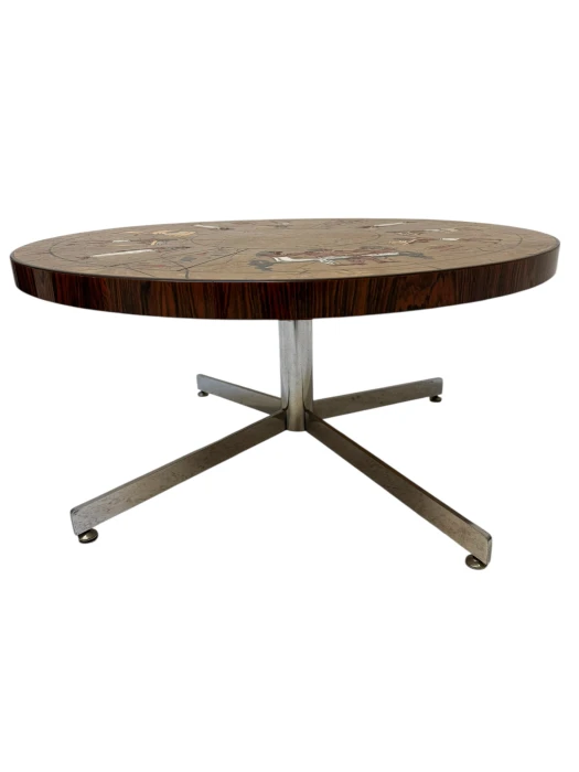 Mid-Century Modern Coffee Table with Tiles by Denisco, 1970s